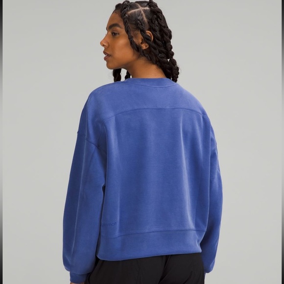 LUULEMON SOFTSTREME PERFECTLY OVERSIZED CROPPED CREW IN PSYCHIC - Picture 3 of 6